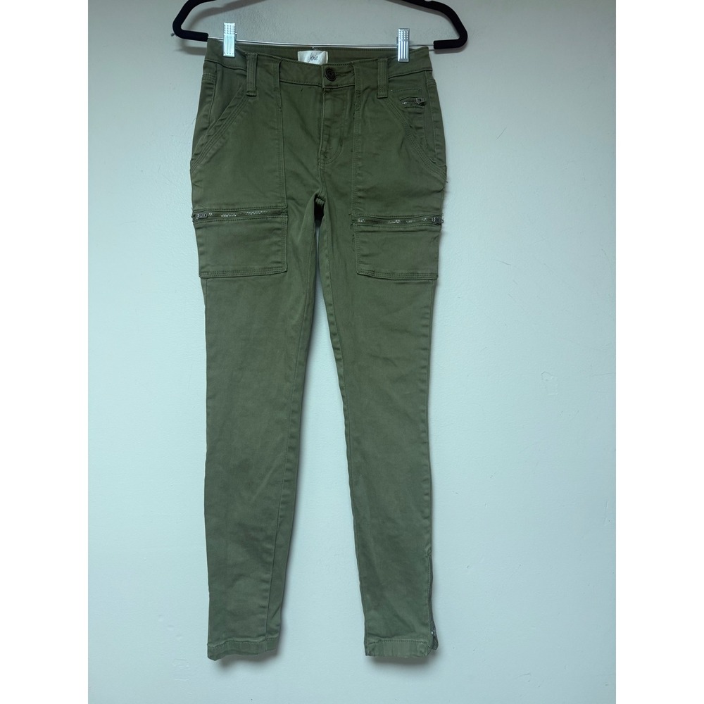 Joie Cargo Pants Women 2/26 Olive Green Excellent Zip‎ Pocket Skinny Utility
